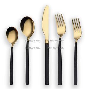 Service de couverts plaqué or en acier inoxydable 18-10, poli miroir 18-10, 24 pièces, ensemble de couverts dorés en acier inoxydable - Product Image 3