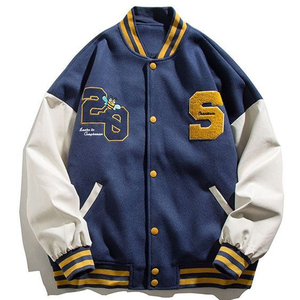 Qualité supérieure Letterman Baseball School College Bomber Varsity Jacket Manches en cuir véritable Bomber Varsity Jacket - Product Image 2