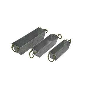 Planteur galvanisé de forme ronde dans l'antiquité pour le planteur décoratif de plancher d'utilisation de jardin à la maison dans le pot galvanisé en métal - Product Image 2