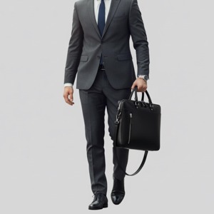 Premium Luxury Black Leather Lightweight Laptop <b>Bag</b> <b>for</b> <b>Men</b> Slim Office Briefcase Shoulder Strap Business Travel Messenger <b>Bag</b> - Product Image 5