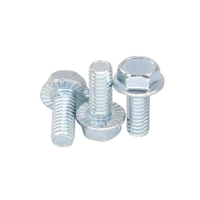 Boulon à bride hexagonale ANSI/ASME B18.2.1 1/4*3/4 en acier au carbone 10B21, fabriqué aux États-Unis, finition zinguée niveau 5 avec dents antidérapantes pour fixation automobile
