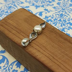 Bijoux élégants en argent sterling 925 faits à la main avec pierre fine et topaze bleue perle cabochon pendentif pendentifs à breloque - Product Image 5