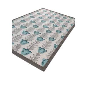 พรมขนสัตว์ทำมือ Orenda สีเทา-ดำ ลายดอกไม้ ทอแบบเรียบ รูปทรงสี่เหลี่ยมผืนผ้า สำหรับห้องโถง ห้องนอน ข้างเตียง รุ่น ADWL-13207 สำหรับบ้านวัยรุ่น - Product Image 2