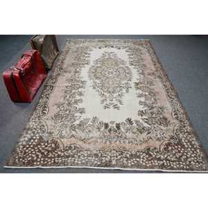 Tapis turc vintage 5,7x9,4 pi (175x288 cm), tapis persan brun - Product Image 1