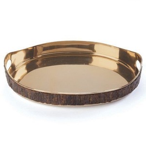 Plateaux de service décoratifs faits à la main en laiton et aluminium, finition hôtelière, pour la maison et la décoration de table - Product Image 6