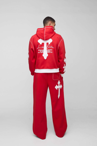 Chándales con Capucha y Apliques Cruzados de Edición Limitada, Estilo Holgado para Hombre, Chándales de Alta Calidad al por Mayor - Product Image 4