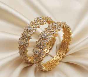 Luxury Fashion Shine Women Hand <b>Jewelry</b> Adjustable Waterproof <b>Non</b> <b>Tarnish</b> Real 18k Gold Bangle Bracelet for Love - Product Image 4