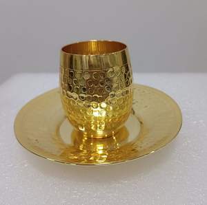 Handmade brass <b>tea</b> <b>cup</b> and <b>saucer</b> with fine traditional finishing and luxurious design suitable for premium gifting - Product Image 5