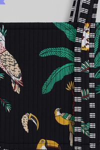 กระเป๋าผ้าแคนวาสลายควิลท์ทำมือสำหรับผู้หญิง ดีไซน์ทันสมัย น้ำหนักเบา เหมาะสำหรับฤดูหนาว มีซิป สะพายไหล่ ลายพิมพ์วินเทจ ซักได้ - Product Image 3