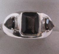 Bague Shah Gems pour femme, style bohème fait main, en argent sterling 925, avec quartz fumé naturel, pour le quotidien ou les promesses