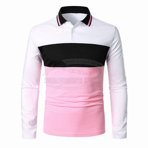 2024 hommes 100% coton pour Polo T-shirts confortables à manches longues pour l'été tissu respirant - Product Image 2