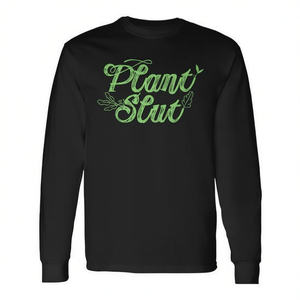 T-shirt a maniche lunghe Plant Slut Premium con stampa nera e verde per amanti delle piante, regalo da giardino - Product Image 2