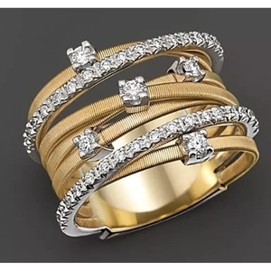 Handmade Islamic 24K Gold Plated Stainless Steel Wedding <b>Ring</b> <b>Crystals</b> Elegant Sparkling Classic Design Wholesale Fashion - Product Image 2