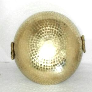 Kadhai martelé en laiton pur de 3 litres pour la cuisson et le service des ustensiles de cuisine Pital Kadhai - Product Image 2