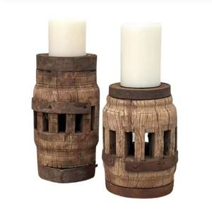 High Quality Decorative Wooden <b>Pillar</b> <b>Candle</b> Stand Hand Crafted Tabletop <b>Candle</b> Stand Holders for Living Room Wedding - Product Image 4