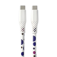 Chaqueta de lunares colorida libre de impuestos 60W Cable de teléfono de carga rápida de cuero PU personalizable de 60W de carga rápida