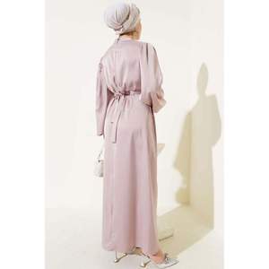 Robe en satin à manches ballon Mini Stone Beige - Product Image 2