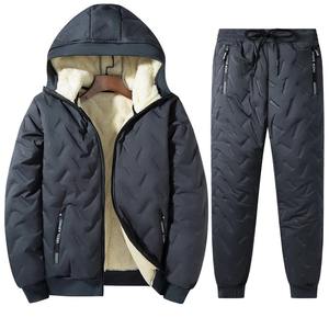 2025 <b>Men</b> Autumn Winter Breathable Eco-Friendly 100% Cotton Solid Sports Suit Hooded Casual <b>Cardigan</b> Jacket Outdoor Thick Warm - Product Image 2