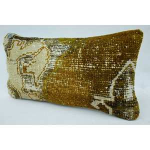 Coussin en laine patchwork Kantha doré 8x16 pouces Coussin décoratif brodé de fleurs vintage pour canapé ou maison Carré 18x18 pouces - Product Image 3