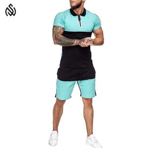 ชุดเสื้อผ้าลำลองสำหรับผู้ชายเสื้อโปโลแบบแห้งเร็วกางเกงขาสั้นแบบถักปักลายสำหรับฤดูร้อน - Product Image 3