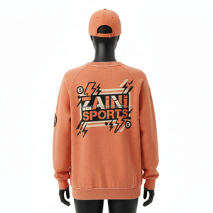 Sudadera de Forro Polar Premium para Mujer, 320 GSM, Color Naranja Lavado Suave, con Diseño de Logotipo Personalizado, Transpirable - Product Image 2