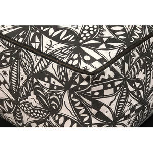 Orisun Pouf moderno marocchino bohémien cotone e bambù juta Pouf decorativo per soggiorno - Product Image 3