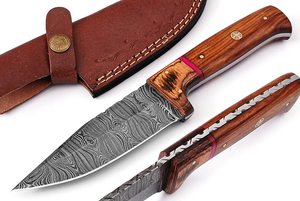 Couteau de chasse modèle S11 en acier damassé fait à la main de qualité supérieure personnalisable avec manche en bois Support OEM - Product Image 2