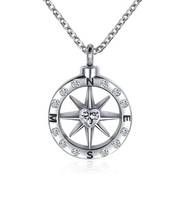 สร้อยคอโกศรูปเข็มทิศไขว้สำหรับขี้เถ้าสำหรับผู้ชายผู้หญิงเครื่องประดับสำหรับงานศพจี้ที่ระลึกกำหนดขนาดได้เอง - Product Image 4