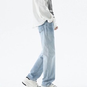 APO กางเกงยีนส์วินเทจของผู้ชายกางเกงยีนส์ขาตรงขาตรงแนวสตรีทสูงสไตล์อเมริกันทันสมัยฤดูร้อนหรูหรา - Product Image 6
