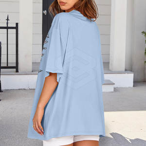 Camiseta Holgada de Verano para Mujer, Informal, con Logotipo Personalizado, Ecológica, de Alta Calidad, Venta de Fábrica - Product Image 6