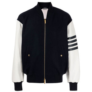 New Arrival High Street Style Canvas <b>Long</b> Sleeve Winter Varsity <b>Jacket</b> for <b>Men</b> with Front Logo Breathable & Windproof - Product Image 1