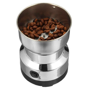 Silver Mini Electric Coffee <strong>Grinder</strong> for Household Use for Spices and Seeds with 2 Removable Stainless Steel Bowls - Product Image 2