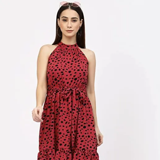 Hot And Best Selling Women Clothing halter neck dress 100% Cotton Dress Casual Wear And Party Wear Most Selling Cotton Dress