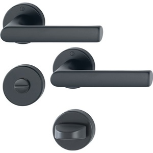 Rosettengarnitur Hamburg 1700/42KB/42KBS Aluminio F9714M Redondo SK/OL DIN Links/Right D/D HOPPE Accesorios para Armarios - Product Image 1