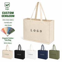 Sac fourre-tout en toile de coton biologique avec logo personnalisé, réutilisable pour les courses, sac à bandoulière grande capacité, sac avec logo personnalisé OEM ODM en gros