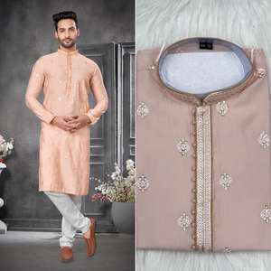 Soie de coton lourd avec broderie lourde Travail Vêtements traditionnels Kurt comme pour la vente en ligne - Product Image 2