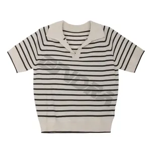 Vente en gros de vêtements personnalisés d'usine pour femmes T-shirt polo uni en coton T-shirt court décontracté respirant