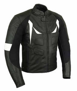 Chaquetas de moto de cuero genuino para hombres y niños Chaqueta Bomber Estilo para carreras Biker Wears con tela de lona ¡Compre ahora! - Product Image 1