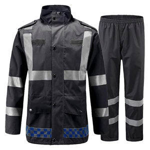 Combinaison de sécurité réfléchissante imperméable pour hommes, tissu Oxford, classe 2, vêtements de pluie de sécurité, veste et pantalon pour le travail de circulation, la pêche - Product Image 3