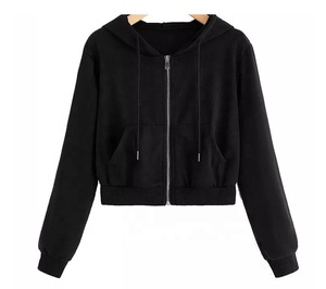 Wholesale Women's Cotton Hoodie Custom Embroidered Logo Breathable <b>Winter</b> Lined Crop <b>Top</b> Sport Hoodie Plain Cropped Design - Product Image 4