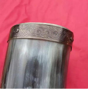 Artesanías naturales de calidad vikinga, cuerno para beber más seguro, soporte de Metal pulido artesanal, estilo Animal para boda, hogar, Hotel, uso - Product Image 4