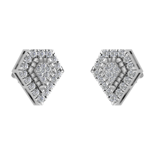 Boucles d'oreilles clous en or blanc et or rose 14 carats de qualité supérieure avec diamants de laboratoire taille brillant certifiés IGI OEM ODM pour fiançailles - Product Image 3