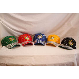 Chapeaux de baseball multicolores OES avec emblème brodé et clous décoratifs - Product Image 1