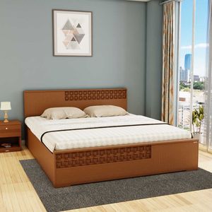 Modern Solid Wood <b>Platform</b> <b>Bed</b> <b>Frame</b> with Decorative Carved Panel King Queen Size Bedroom Hotel Villa Furniture - Product Image 1