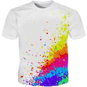 T-shirt à sublimation arc-en-ciel pour homme en jersey à manches courtes et col rond avec motif imprimé solide - Product Image 6