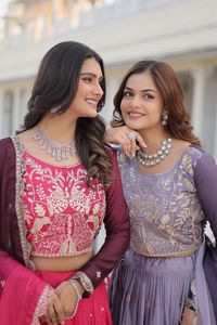 2024 Summer Women's Casual Dresses O-Neck Embroidered Lehenga Choli Floor-Length Pedigree Sequence 3mm Patchwork Design Washable - Product Image 6