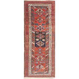 Kiaan Hand Knotted Wool Rugs <b>Red</b> Orange Paem-316 Geometric Rectangle Puzzle Hallway Design for Teen Home Rectangle Room Rug Rugs - Product Image 1