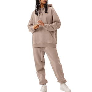 Últimos Conjuntos Deportivos de Invierno Personalizados para Mujer, de Forro Polar, Manga Larga, Estilo Holgado con Hombros Caídos, Ropa Deportiva y Urbana - Product Image 1