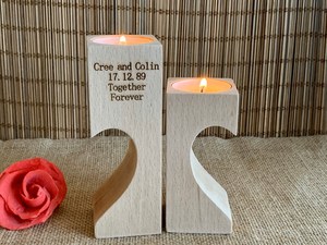 Handmade Personalized Engraved Wood Candle <b>Holder</b> Custom <b>Tealight</b> <b>Holder</b> Christmas Gift for Couple Custom Wood Home Decoration - Product Image 4