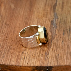 Natural Larimar <b>Ring</b> 925 Sterling <b>Silver</b> Filigree Gemstone <b>Statement</b> <b>Ring</b> - Product Image 4